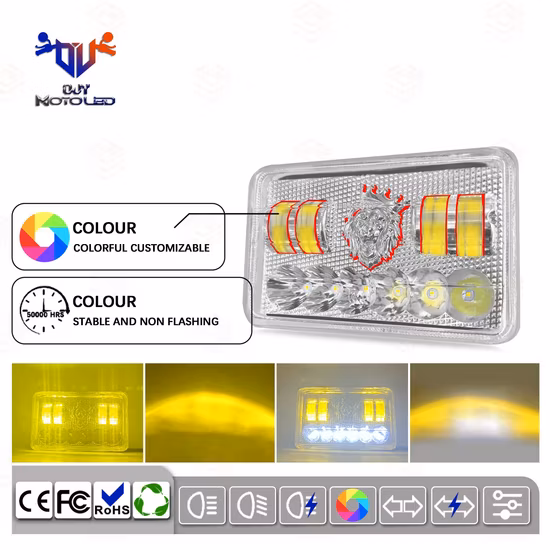 Motoled CD70 LED Built-in Accessories White Headlight Blue DRL Front Light Headlamp